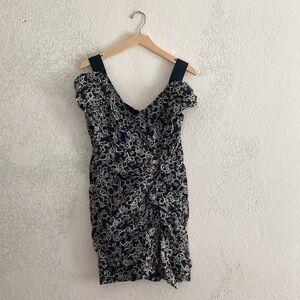 ISABEL MARANT Etoile Navy Sleeveless Linen Short Dress Size 36